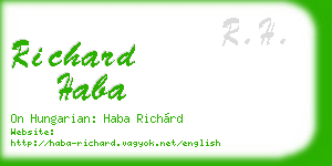 richard haba business card